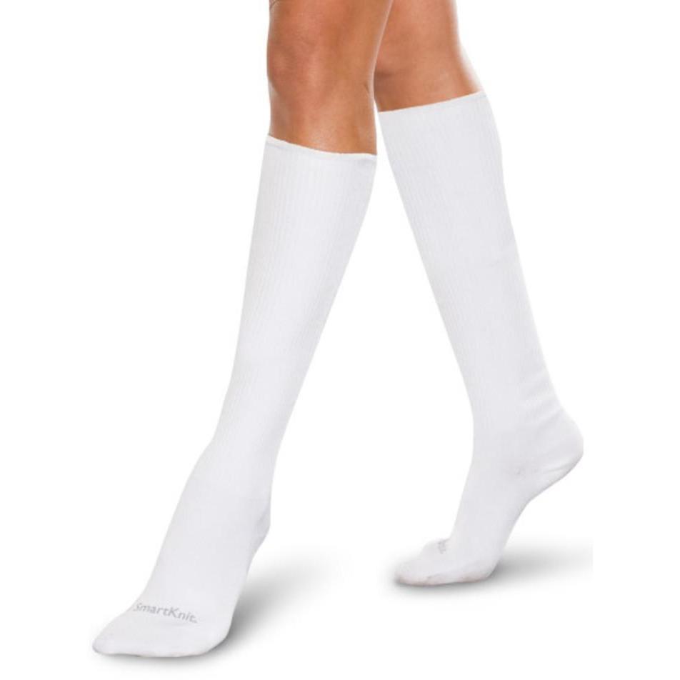 SmartKnit sømløse diabetiske over-læg-sokker, hvide