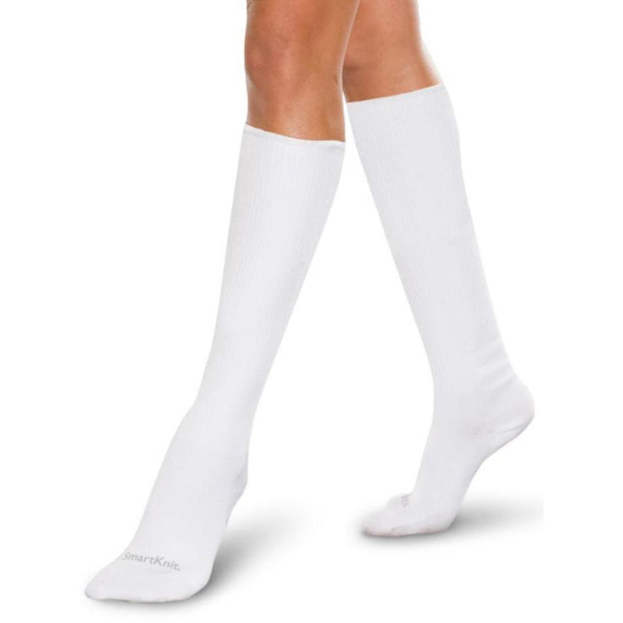 Calcetines por encima de la pantorrilla para diabéticos sin costuras SmartKnit , blanco