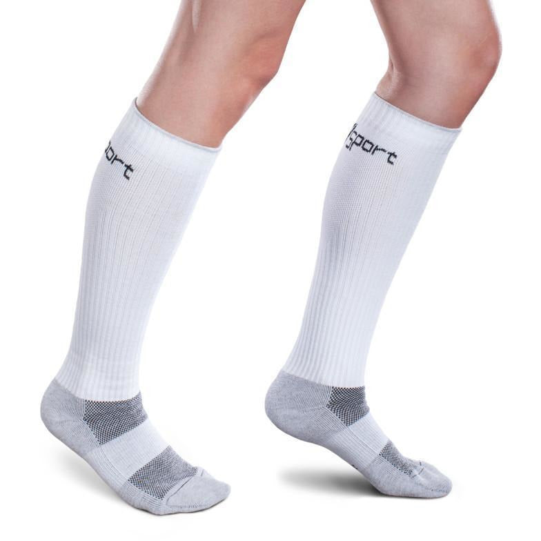 Chaussettes de compression Core-Sport 15-20 mmHg Athletic Performance, blanches