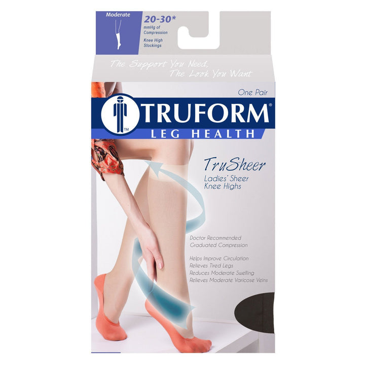 Truform TruSheer feminino 20-30 mmHg na altura do joelho