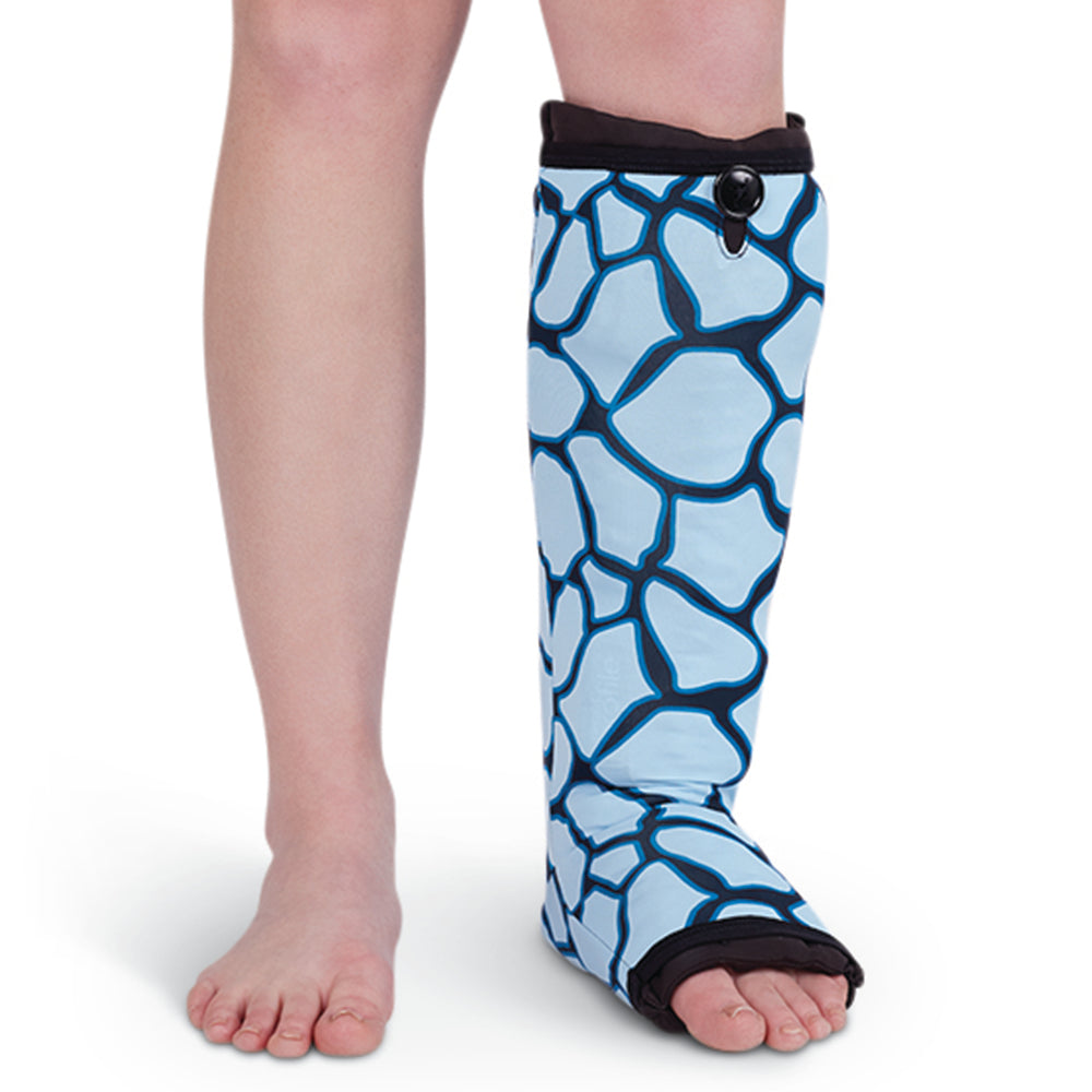 Funda de espuma para piernas con perfil Circaid , extra ancha, jirafa azul
