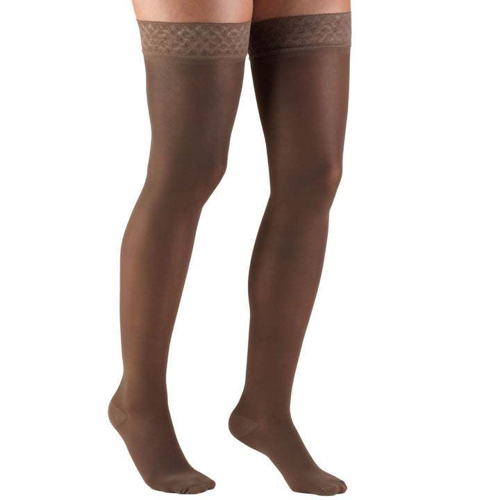 Truform TruSheer Women's 20-30 mmHg Thigh High, Taupe