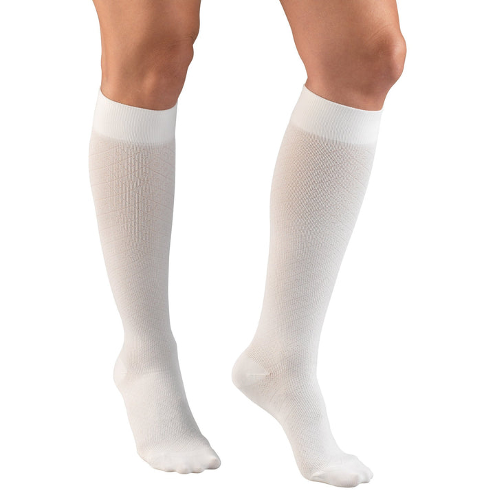 Truform Damebukser 15-20 mmHg Diamond Knee High, Hvid