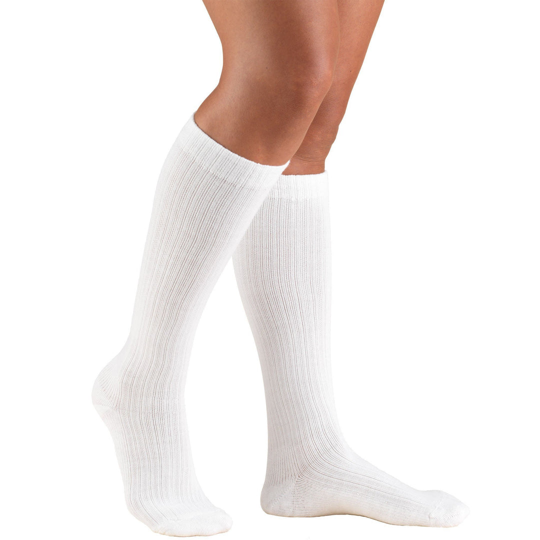 Truform Cojín para mujer 15-20 mmHg hasta la rodilla, blanco