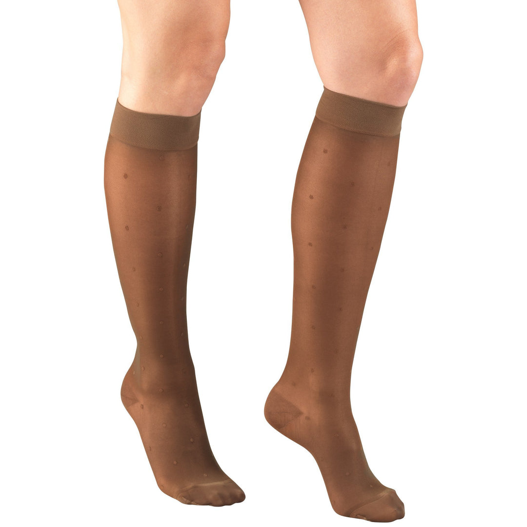 Truform Lites - Medias hasta la rodilla para mujer, 15-20 mmHg, color espresso