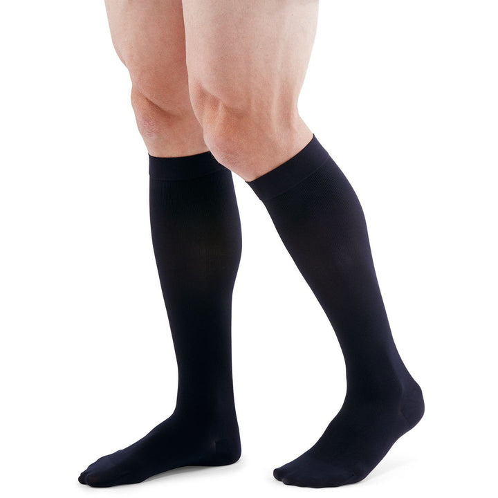 Duomed Patriot - Medias hasta la rodilla para hombre, 20-30 mmHg, color azul marino