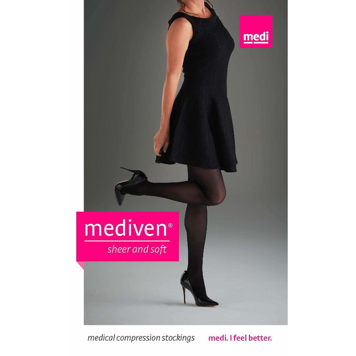 Mediven Sheer & Soft - Medias hasta el muslo para mujer, 15-20 mmHg, punta abierta