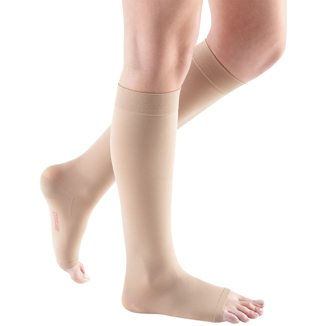 Mediven Comfort 30-40 mmHg OPEN TOE Kniestrümpfe, Sandstein