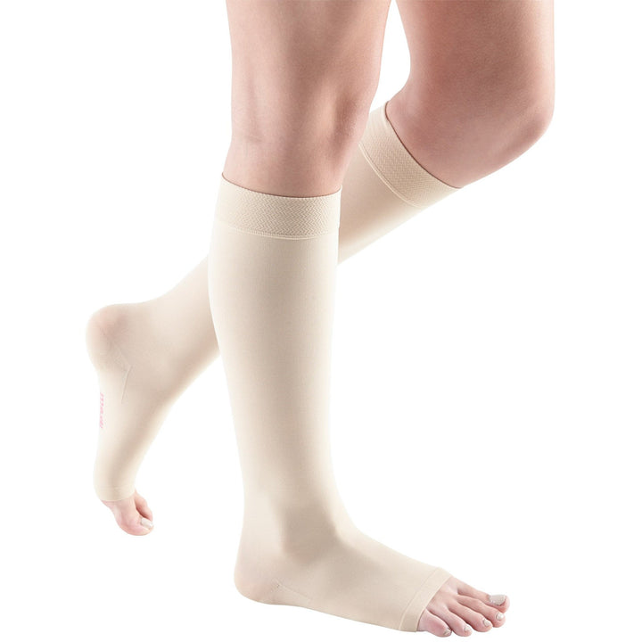 Mediven Comfort 20-30 mmHg OPEN TOE Kniestrümpfe, Weizen