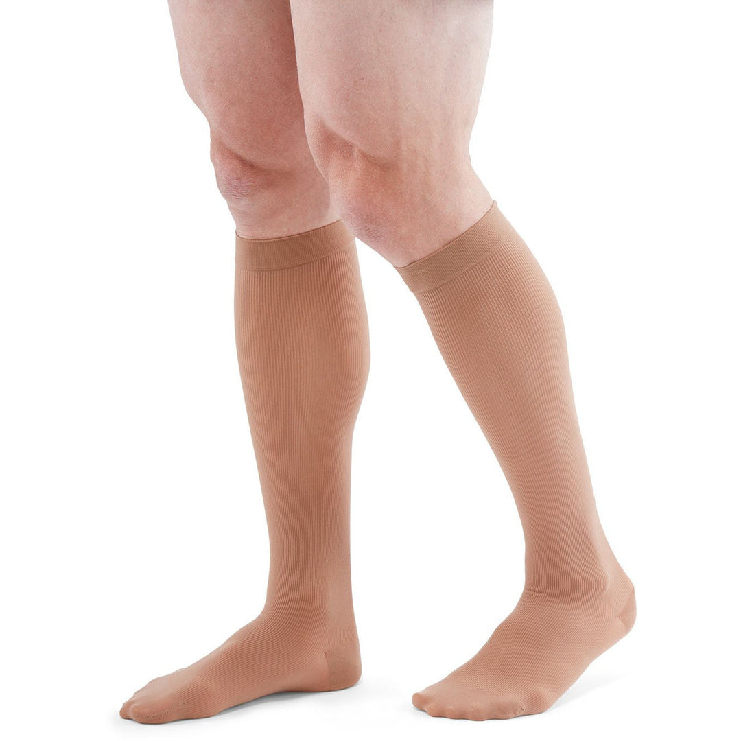 Duomed Patriot - Medias hasta la rodilla para hombre, 20-30 mmHg, color tostado