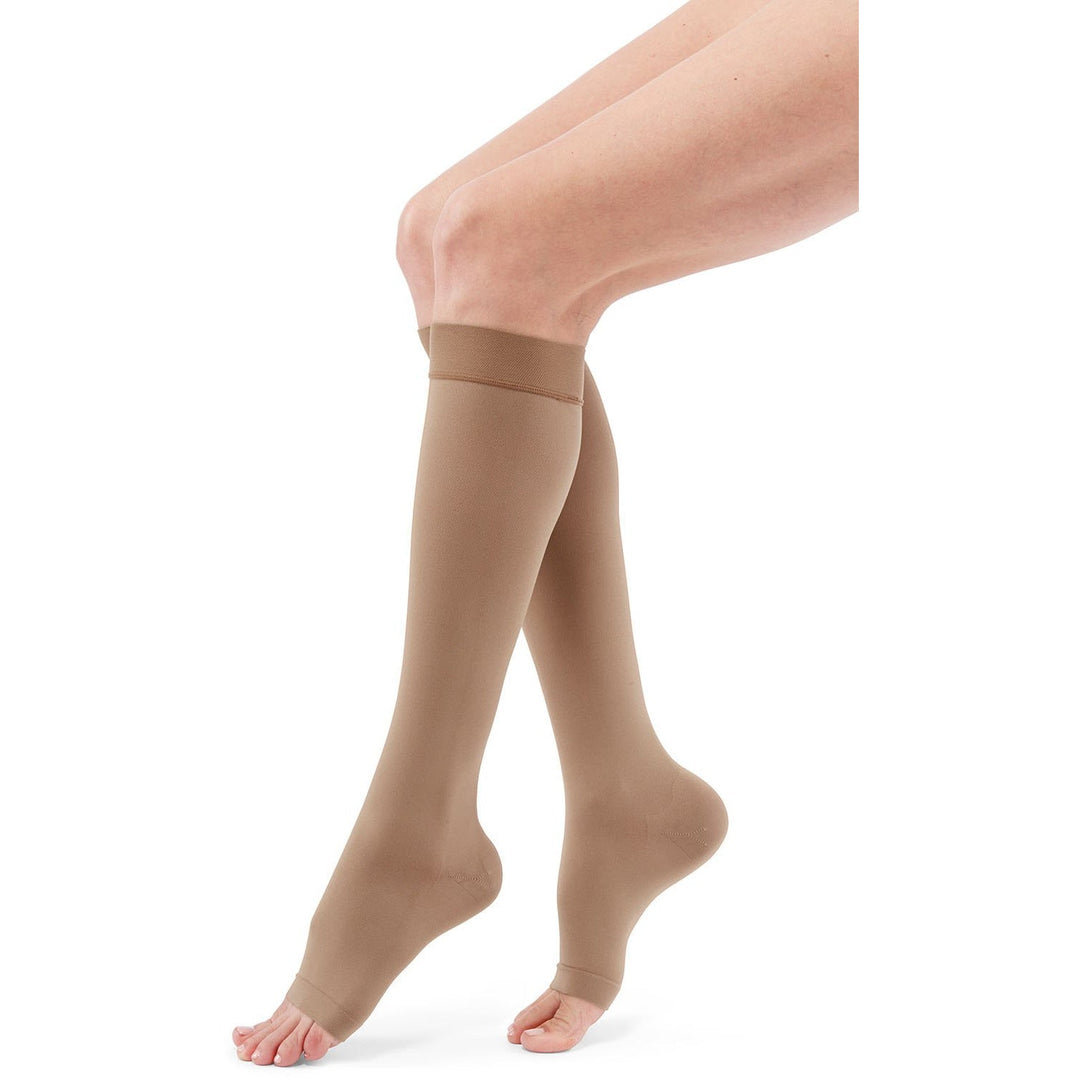 Duomed Advantage 30-40 mmHg OPEN TOE joelho alto, amêndoa