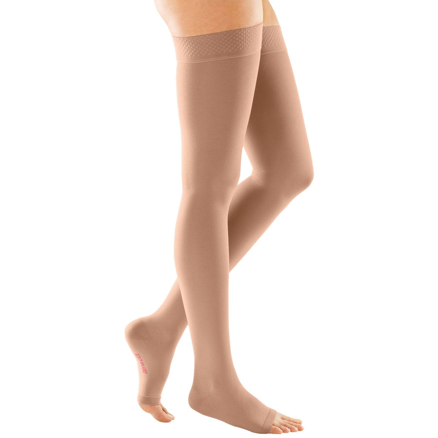 Mediven Forte 30-40 mmHg BOUT OUVERT Cuisse haute avec bande supérieure en silicone