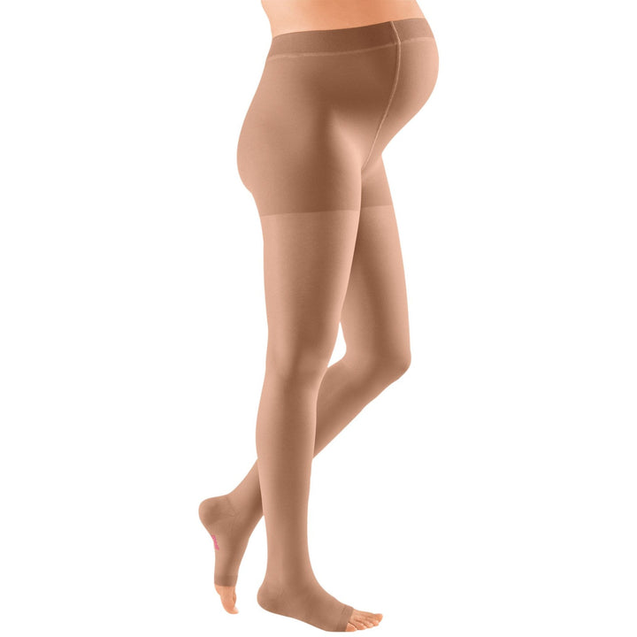 Mediven Plus 30-40 mmHg Collants de maternité à bout ouvert, beige