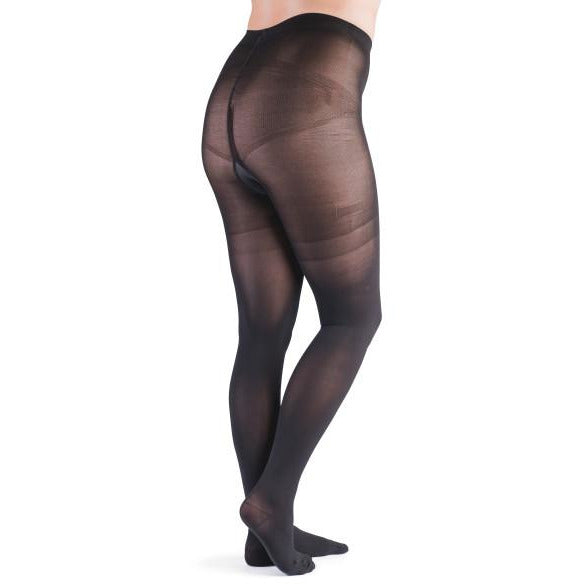 VenActive Pantimedias opacas premium para mujer, 15-20 mmHg, negro, espalda