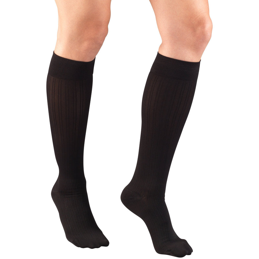 Calça feminina Truform 15-20 mmHg na altura do joelho, preta