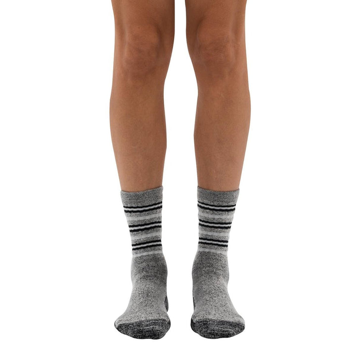 Dr. Comfort striper chaussettes en laine confort thérapeutique, striper noir