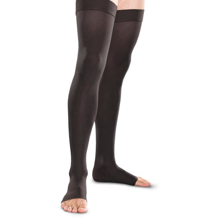 Therafirm 20-30 mmHg OPEN TOE Thigh High, Black