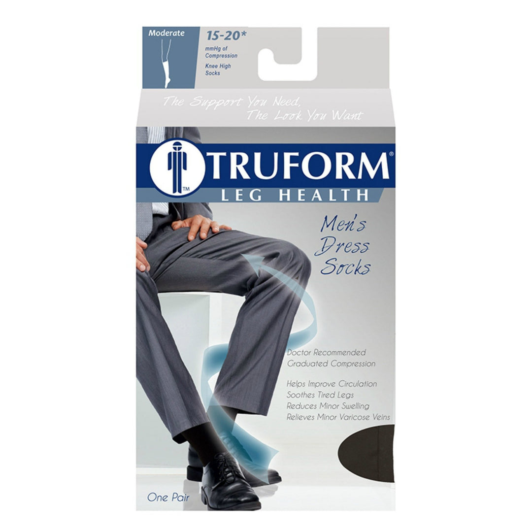 Truform Men's Dress 15-20 mmHg Knee High