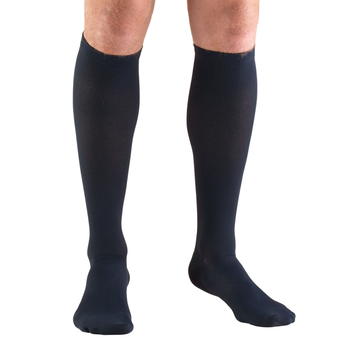 Truform Robe pour homme 20-30 mmHg hauteur genou, bleu marine