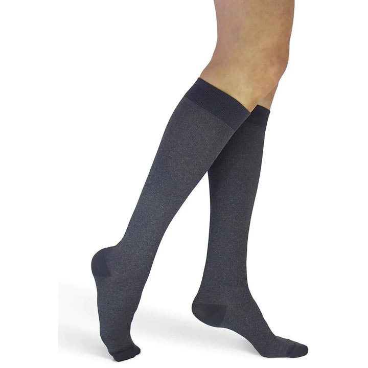 Sigvaris Microfiber Shades Women's 15-20 mmHg Knee High, Graphite Heather