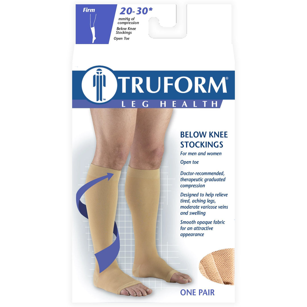 Truform 20-30 mmHg Botas hasta la rodilla con puntera abierta