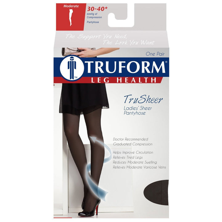 Meia-calça feminina Truform TruSheer 30-40 mmHg