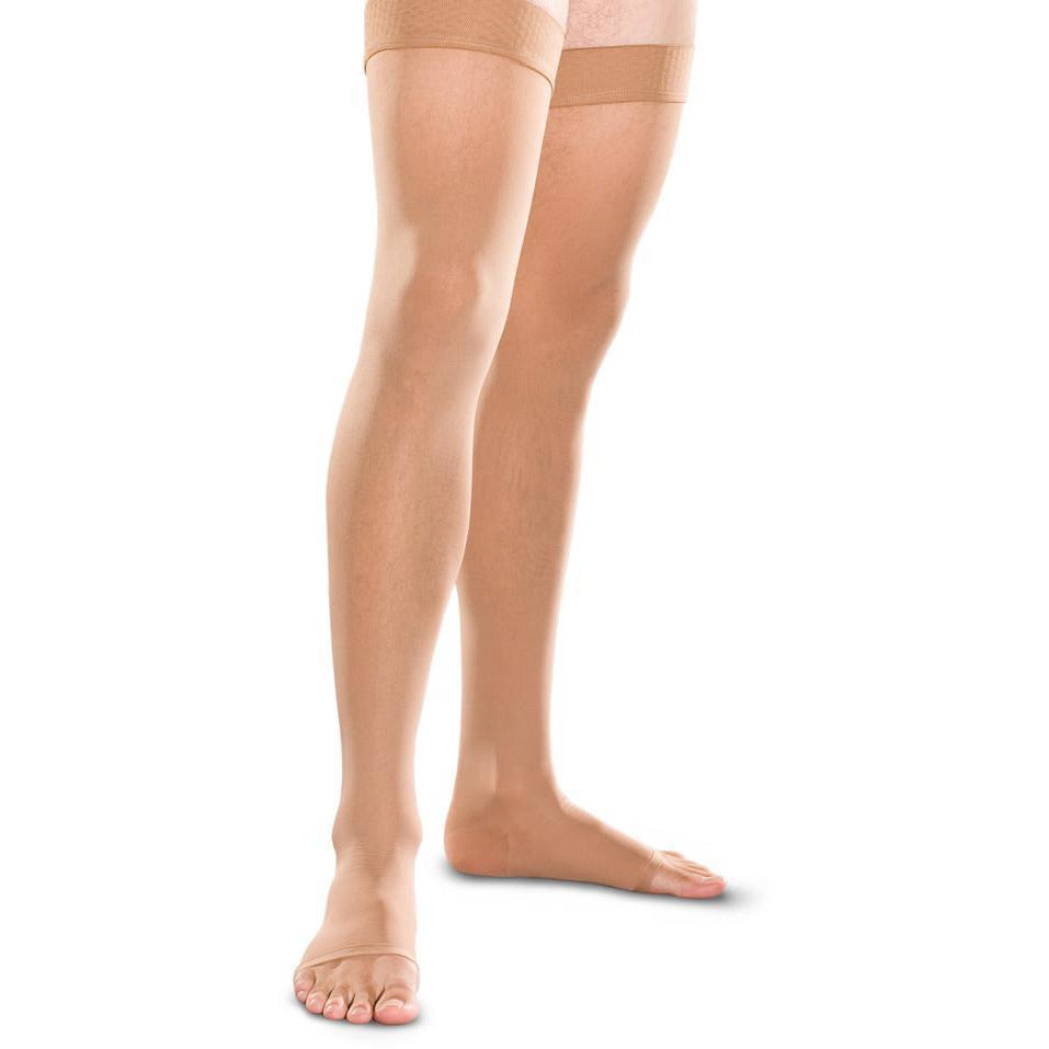 Therafirm 20-30 mmHg OPEN TOE Thigh High, Sand