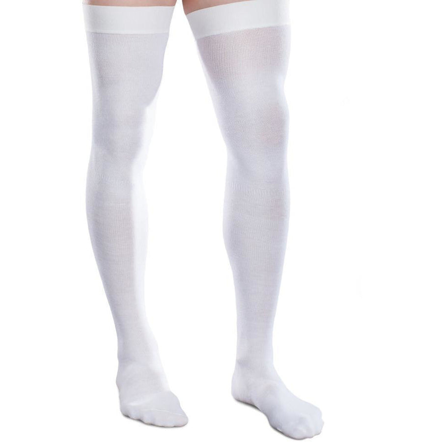 Core-Spun Cushioned 20-30 mmHg Thigh High, White