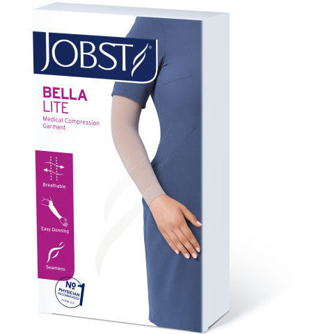 JOBST ® Bella Lite 15-20 مم زئبق كم للذراع مع شريط علوي من السيليكون مقاس 2 بوصة