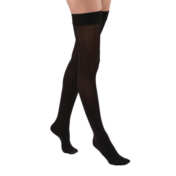 JOBST ® Soulagement 30-40 mmHg cuisse haute avec bande supérieure en silicone, noir classique