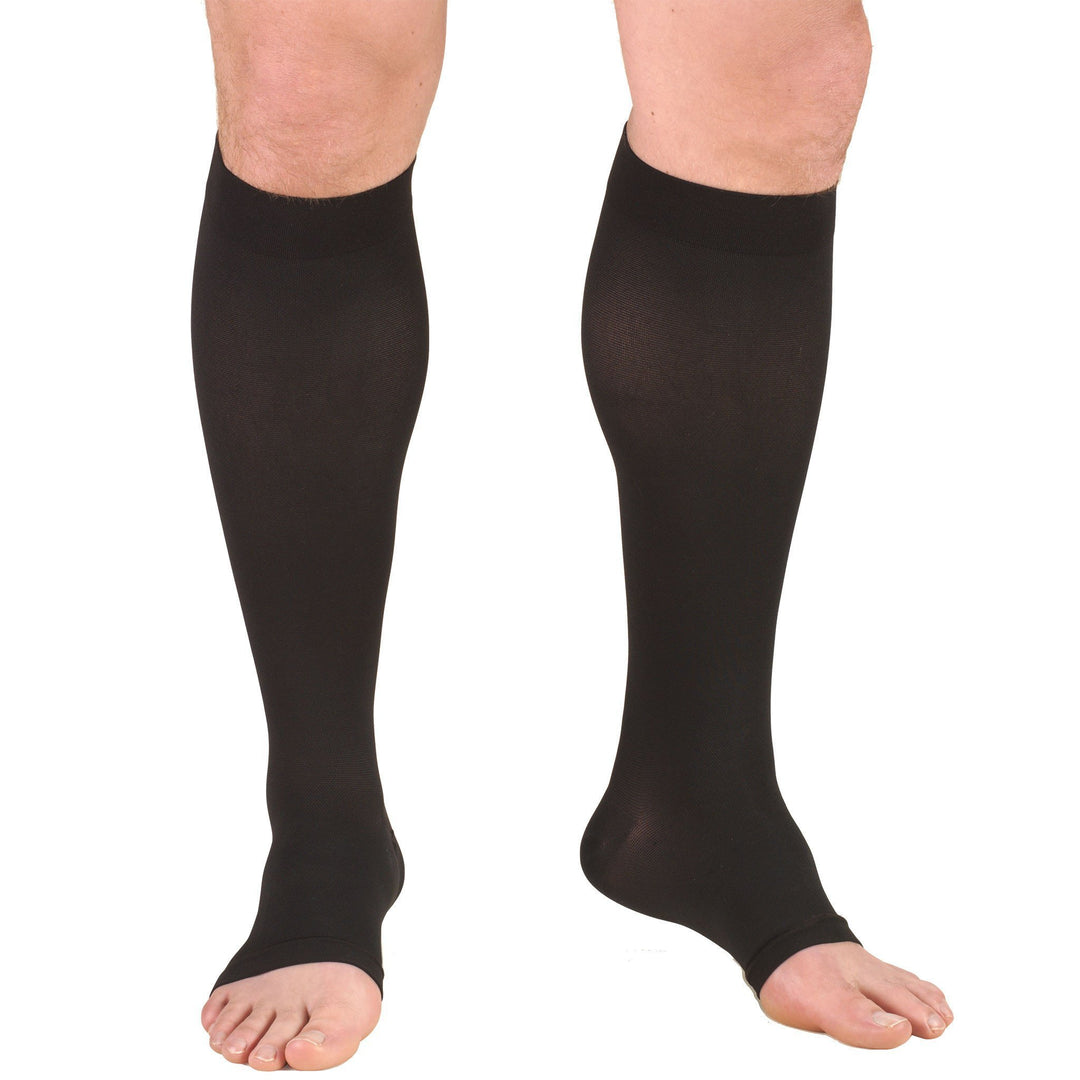 Truform 15-20 mmHg OPEN-TOE Rodilla Alta, Negro