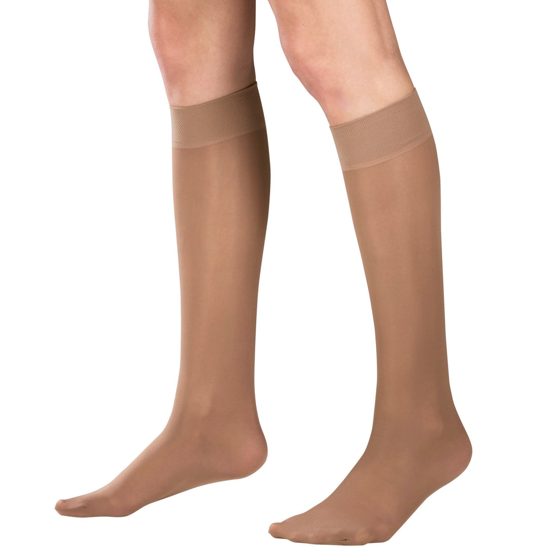 Truform Lites feminino 8-15 mmHg na altura do joelho, cinza