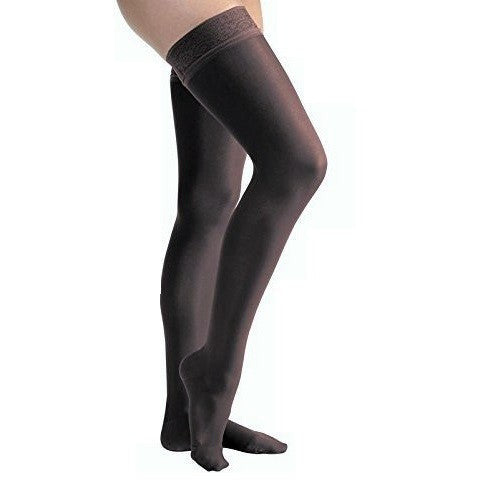 JOBST ® UltraSheer Cuisse haute pour femme 15-20 mmHg avec bande supérieure en silicone et dentelle, bleu marine nuit