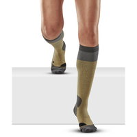 Hiking Light Merino Tall Compression Socks, Women, Beige/Grey