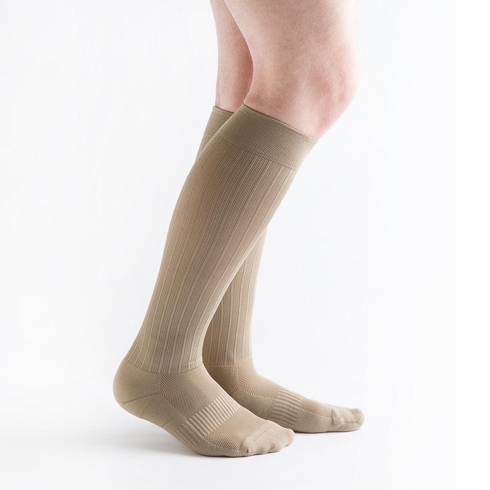 VenActive Chaussettes de compression Cushion Rib 15-20 mmHg pour hommes, kaki