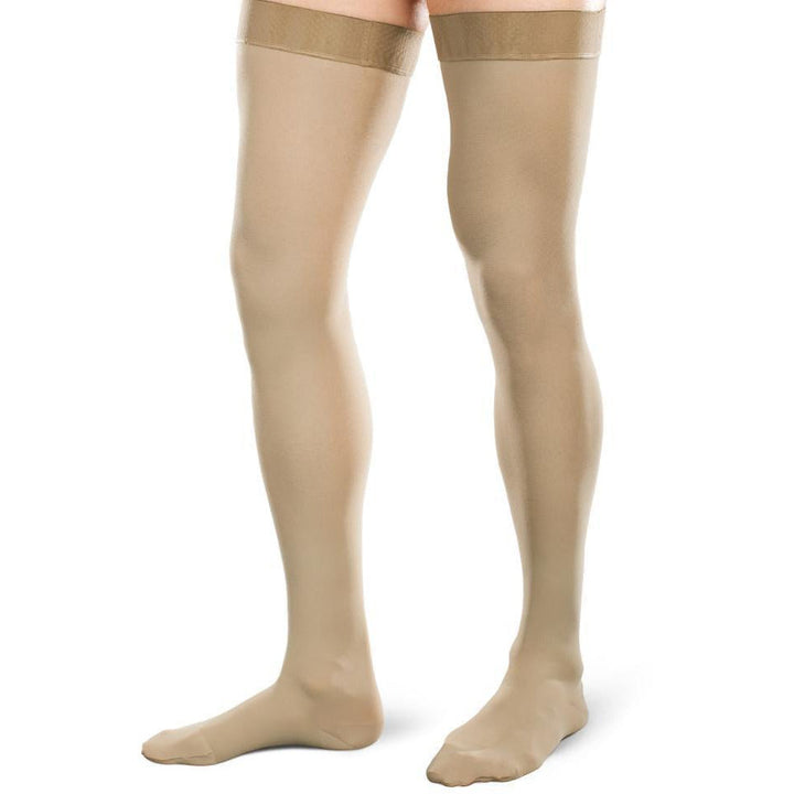 Therafirm Ease Opaque - Medias hasta el muslo para hombre, 20-30 mmHg, color caqui