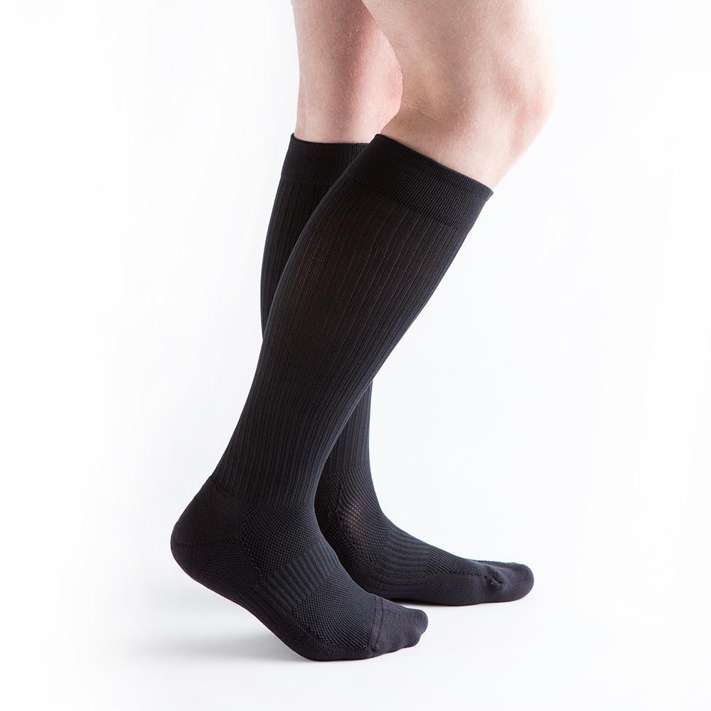 VenActive Calcetines de compresión Cushion Rib 15-20 mmHg para hombre, color negro