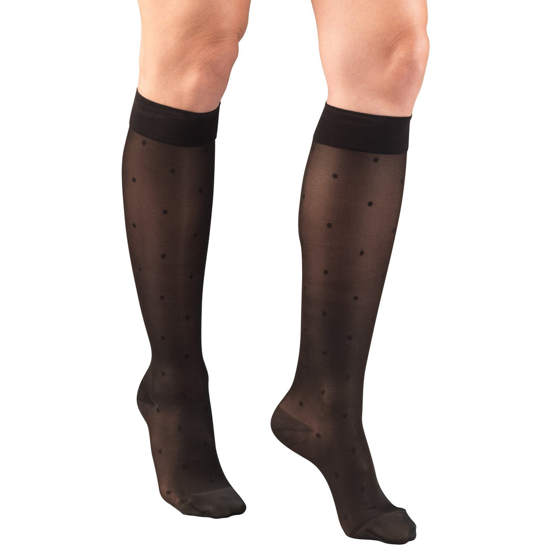 Truform Lites - Medias hasta la rodilla para mujer, 15-20 mmHg, color negro