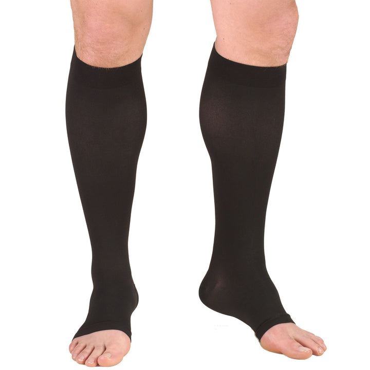 Truform 20-30 mmHg OPEN-TOE Rodilla Alta, Negro