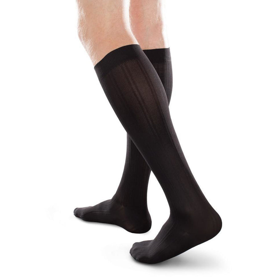 Therafirm Ease - Medias hasta la rodilla para hombre, 15-20 mmHg, color negro