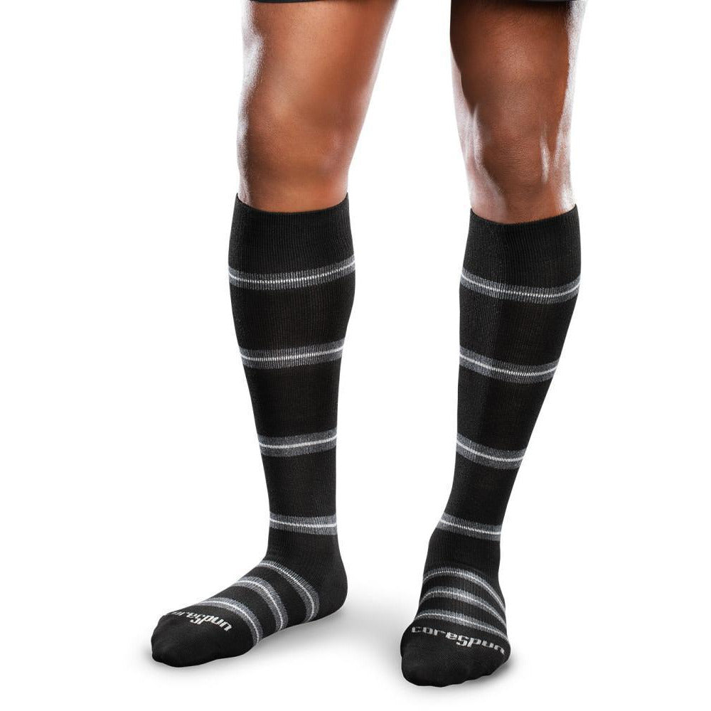 Core-Spun Patterned 20-30 mmHg Knee High Compression Socks, Merger