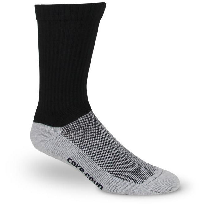 Core-Spun 10-15 mmHg Compression Crew Socks, Svarta