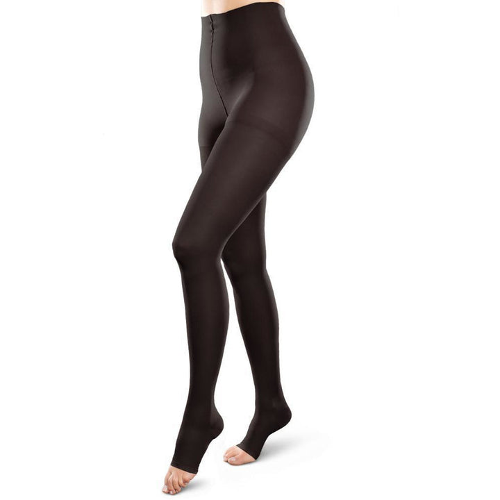 Therafirm Ease Opaque 30-40 mmHg OPEN TOE Waist High, Black