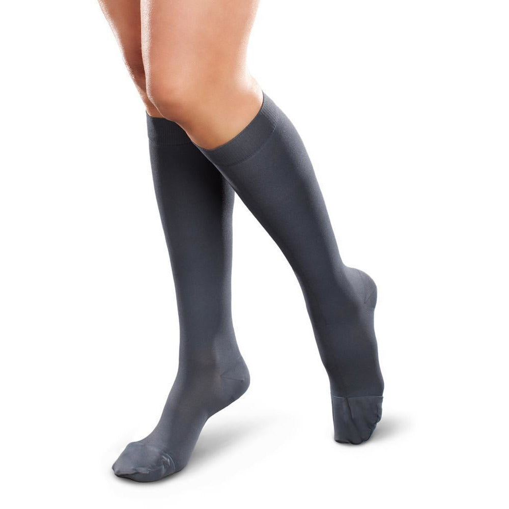 Therafirm Ease Opaco feminino 15-20 mmHg na altura do joelho, carvão