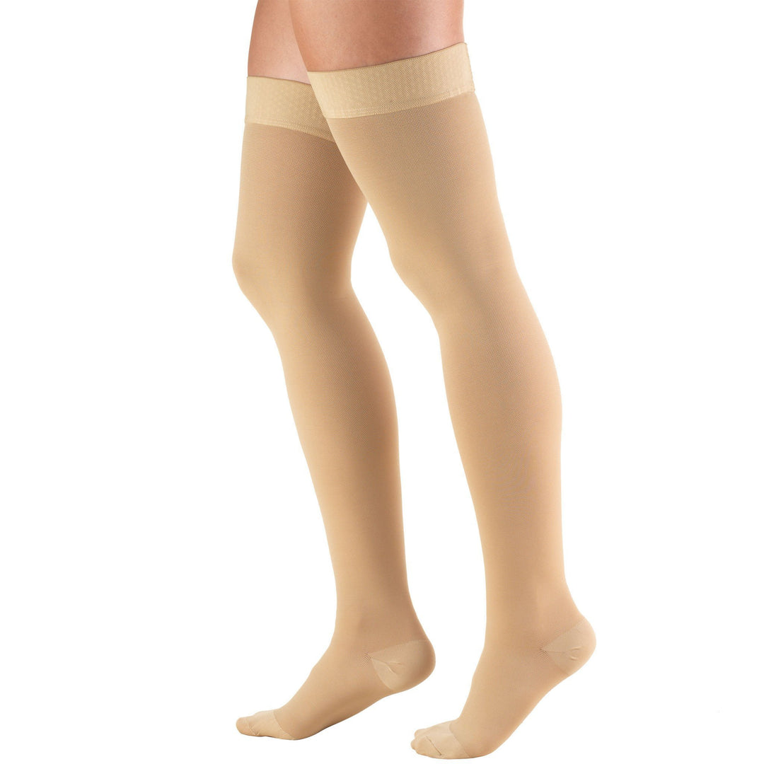 Truform 20-30 mmHg Thigh High w/ Silicone Dot Top, Beige