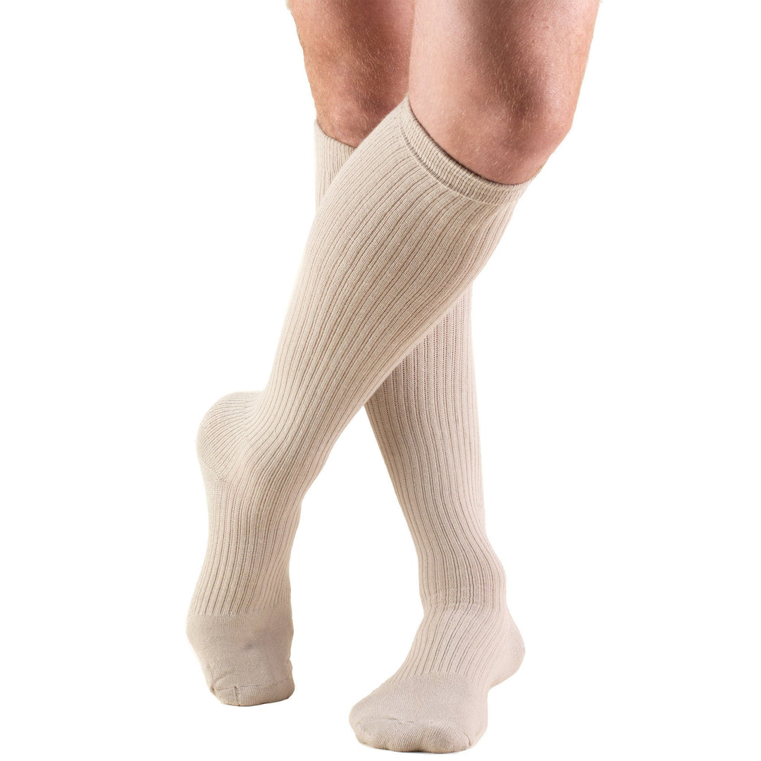 Truform Men's Cushion 15-20 mmHg Knee High, Tan