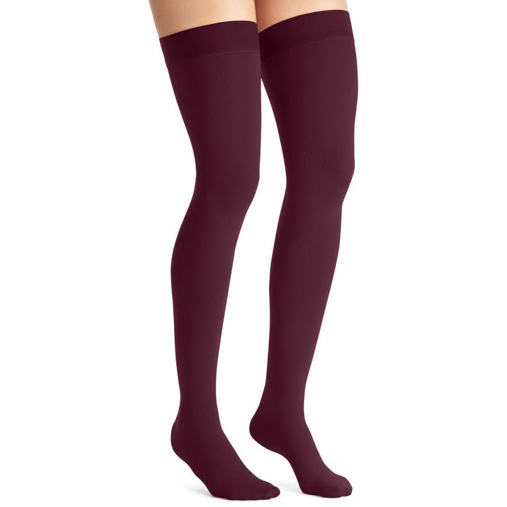 JOBST® Opaque Women's 20-30 mmHg Thigh High w/ Silicone Dotted Top Band, Cranberry