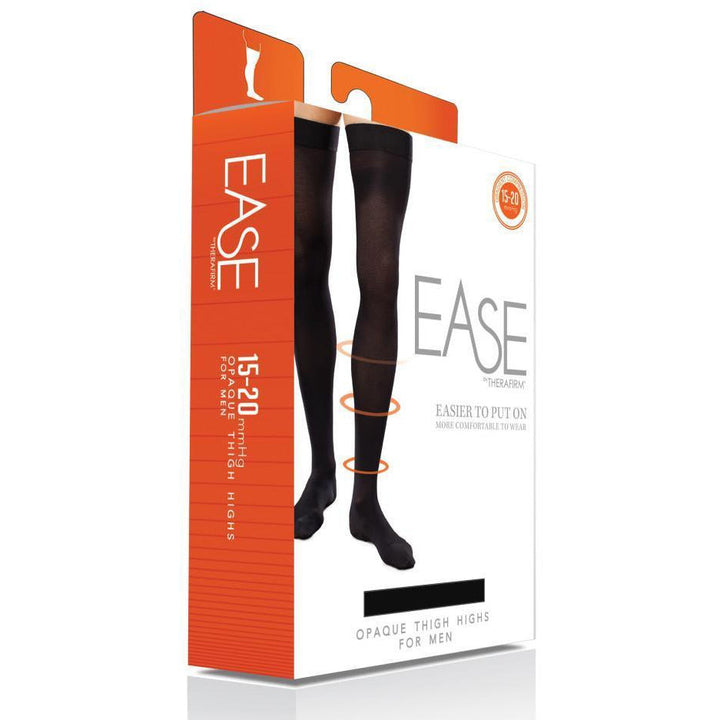 Therafirm Ease Opaque Cuisse haute pour hommes 15-20 mmHg, boîte