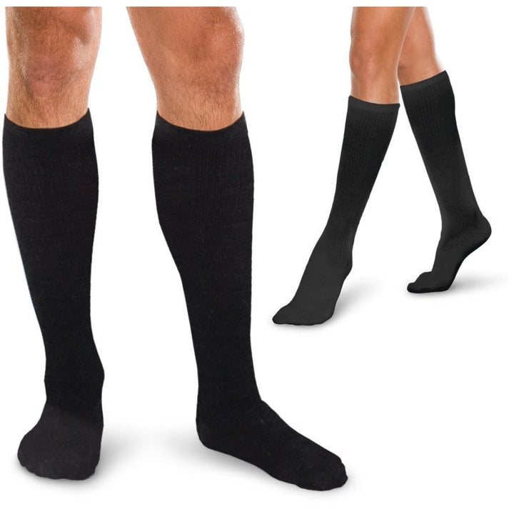 Calcetines de compresión hasta la rodilla Core-Spun de 10 a 15 mmHg, color negro