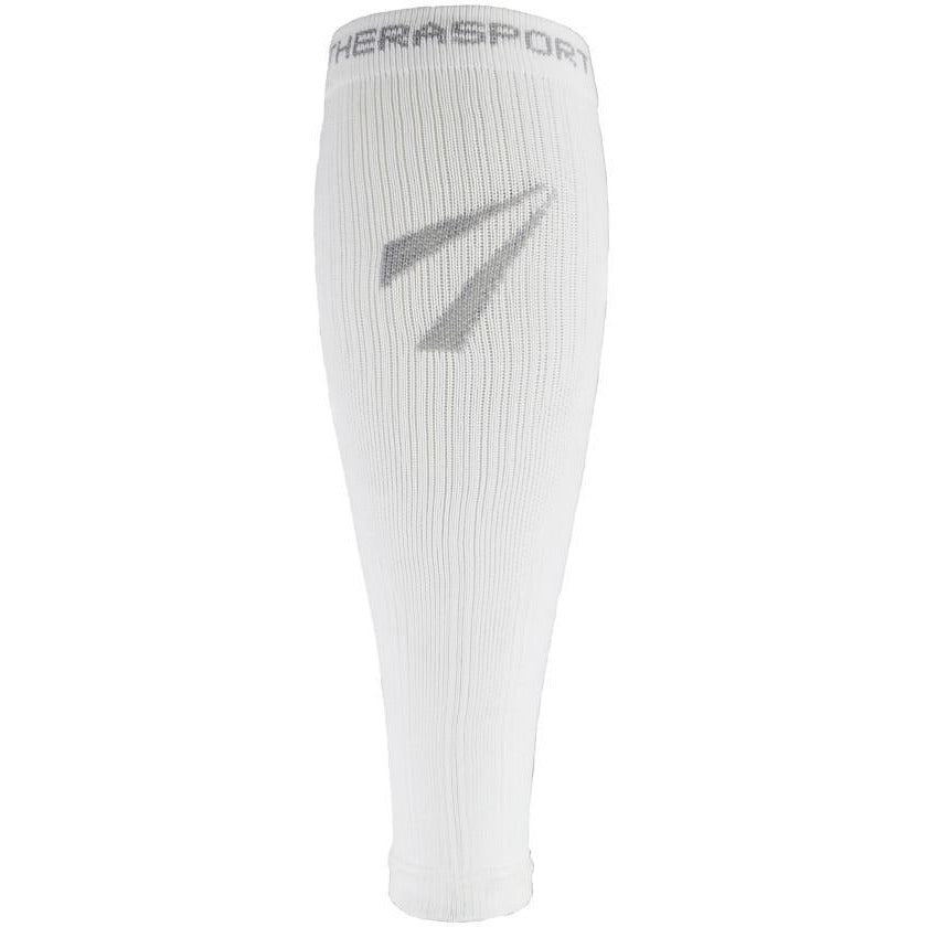 TheraSport Mangas de compresión para piernas de recuperación atlética de 15-20 mmHg, color blanco